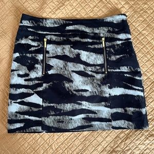 Michael KORS NWOT Zebra Print Mini Skirt w/ Zipper & Pockets Sz 6